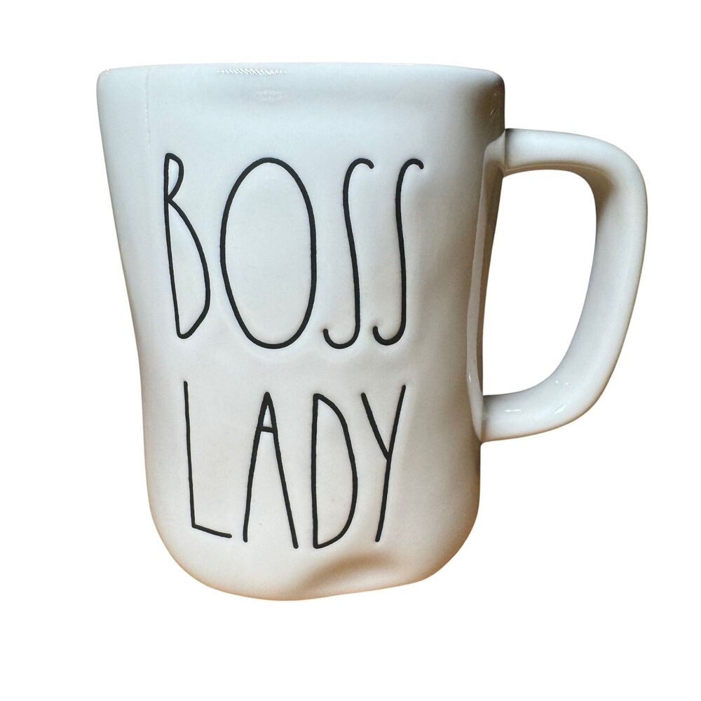 Rae Dunn Coffee Mug Cup BOSS LADY White Artesian Collection Dishwasher Safe Cute
